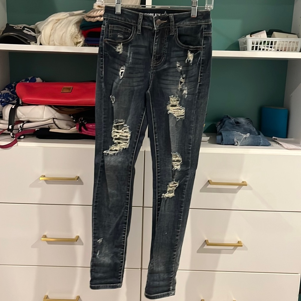 Size 1 Ripped Blue Jeans